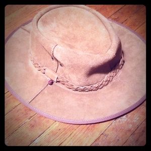 Suede leather vintage hat